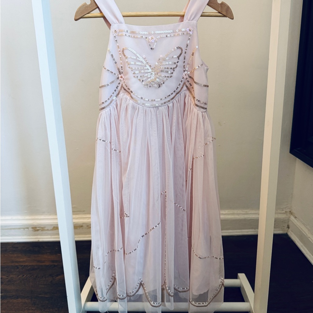 H&M Light Pink Sequin Butterfly Dress